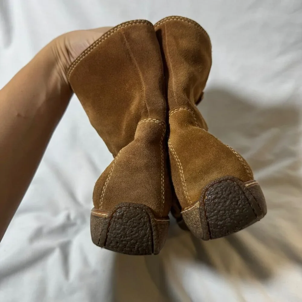 Timberland Reykir Ghillie Lace-Up Ankle Boots Tan Suede 11 Winter Cozy Boho Warm